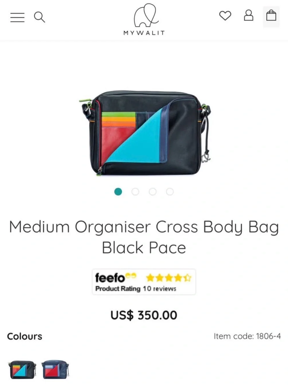 Navy Blue Mywalit Crossbody Bag Women’s Leather Multicolor Adjustable Strap